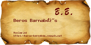 Beros Barnabás névjegykártya